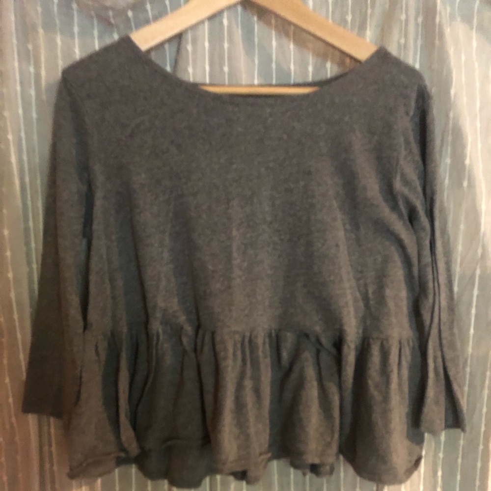 Grey peplum top